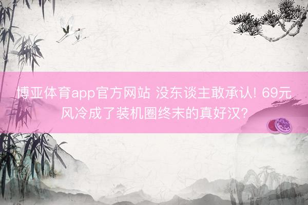 博亚体育app官方网站 没东谈主敢承认! 69元风冷成了装机圈终末的真好汉?