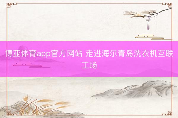 博亚体育app官方网站 走进海尔青岛洗衣机互联工场