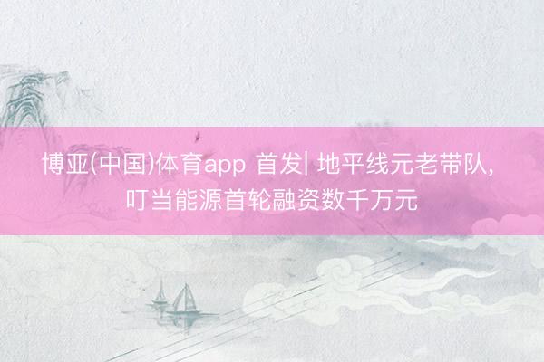 博亚(中国)体育app 首发| 地平线元老带队, 叮当能源首轮融资数千万元