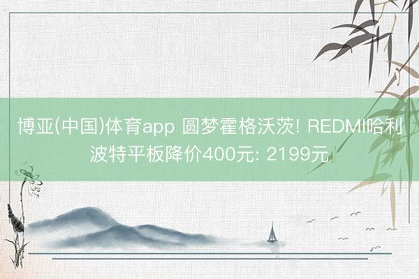 博亚(中国)体育app 圆梦霍格沃茨! REDMI哈利波特平板降价400元: 2199元