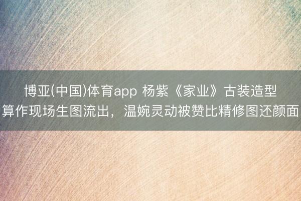 博亚(中国)体育app 杨紫《家业》古装造型算作现场生图流出，温婉灵动被赞比精修图还颜面