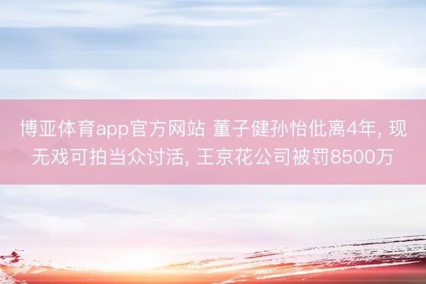 博亚体育app官方网站 董子健孙怡仳离4年， 现无戏可拍当众讨活， 王京花公司被罚8500万